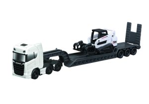 CAMION SCANIA 770S 6x4 CAMA BAJA CON MINICARGADOR BOBCAT-PINZAS 1:64