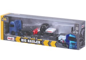 CAMION SCANIA 770S 6x4 CAMA BAJA CON MINICARGADOR BOBCAT-PALA 1:64